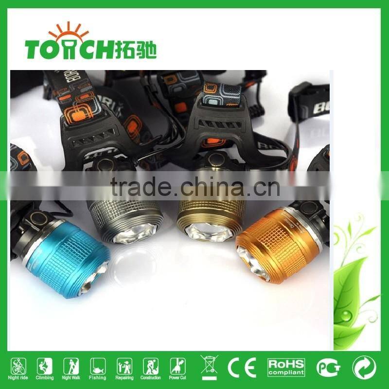 Zoomable LED Headlamps Super Bright Rechargeable headlight use 2*18650 head torchled headlamp