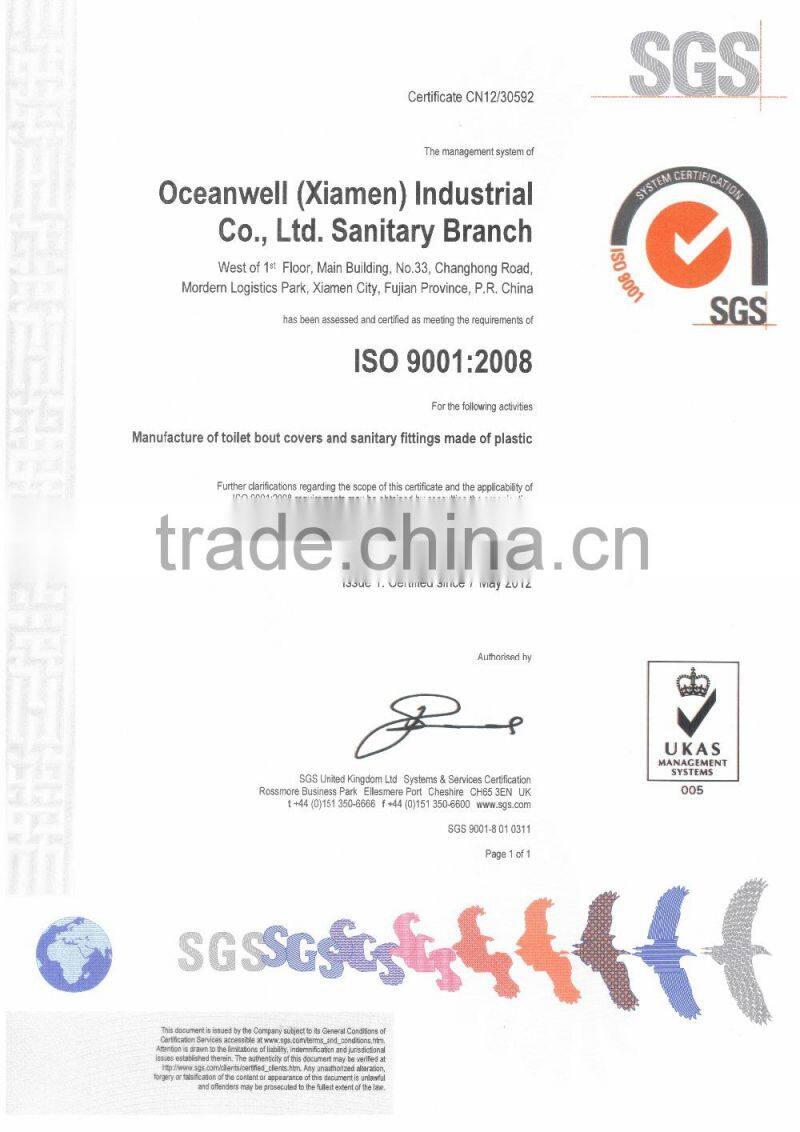 Two push button quick release WC toilet seat cover with European standard size