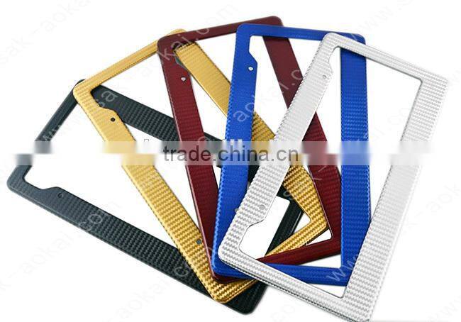 Aluminum license plate frame tag snap fit frame for auto-car-truck