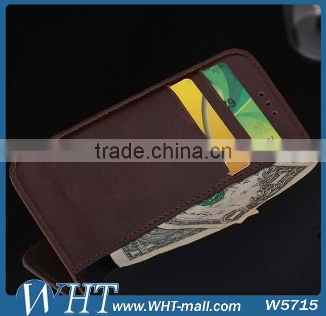 Luxury Mobile Card Holder Wallet Leather Flip Case for HTC One M8 Mini