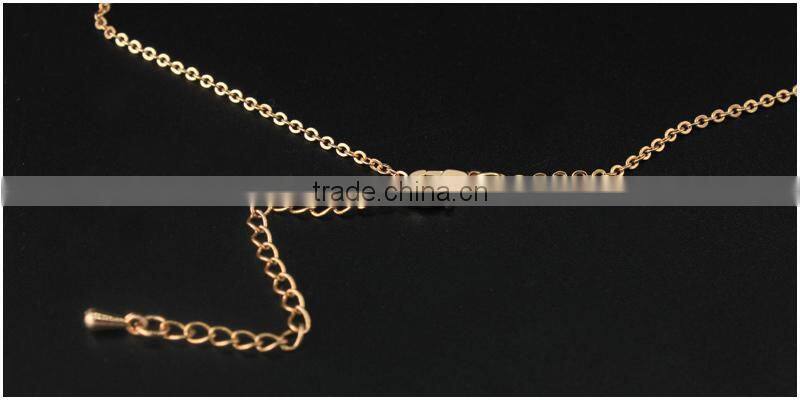 Artificial crystal gold ring necklace 2pcs set women bijoux accessories 2015