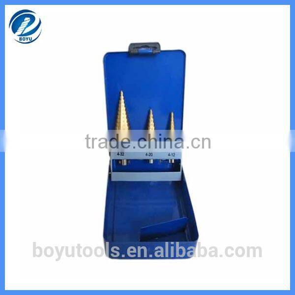 sprial fluted wood step drill bit hex shank