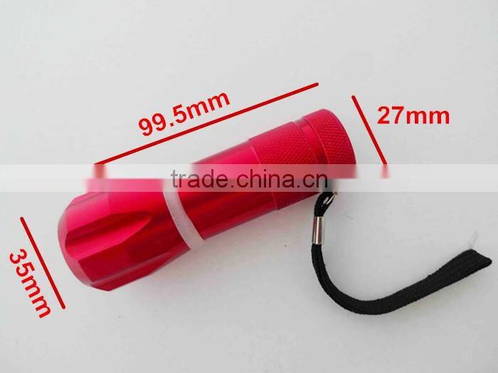 Onlystar GS-8184 mini pocket gift promotion aluminum 9 led flashlight