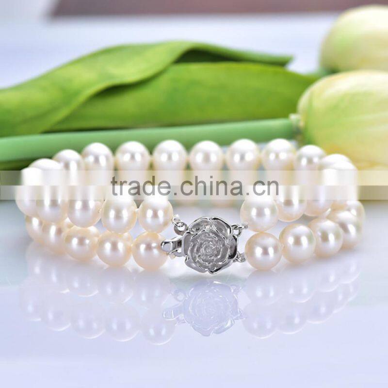 2016 two rows friendship bracelets with freshwater pearl natural freshwater pearl bracelet latest design