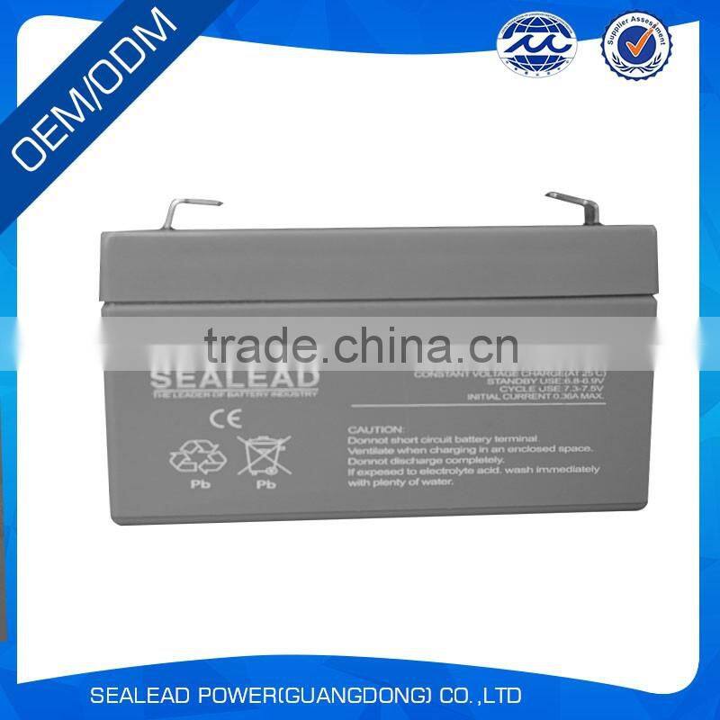 Sealead high quality long life use 6v 1.2Ah lead acid battery