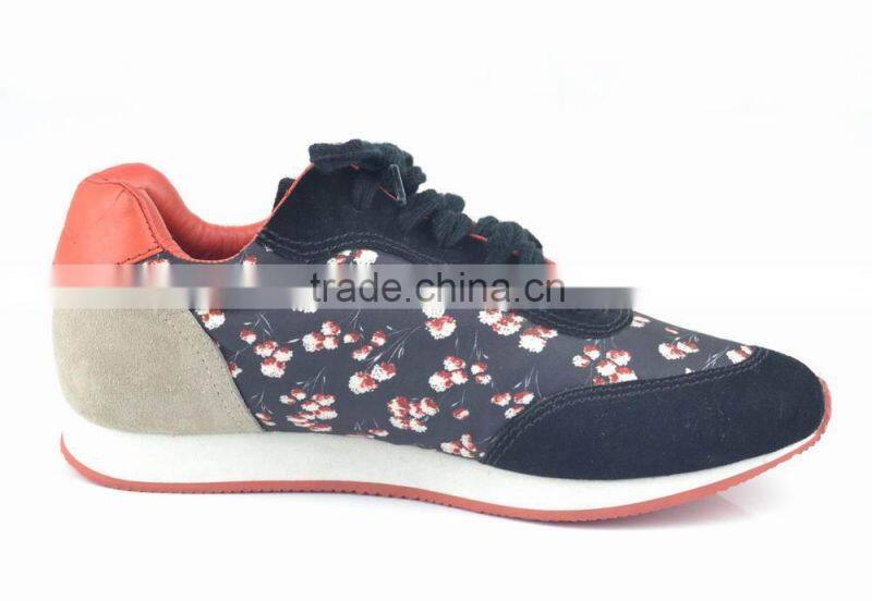 2015 new style latest design fashion flat ladies sports shoes in genuine leather