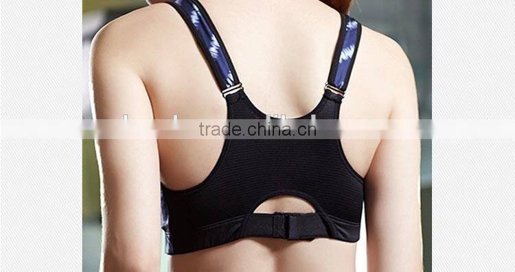 Women's fitness padded Yoga bra quick-drying bra running fashion bra active wear sexy sports bra with zipper