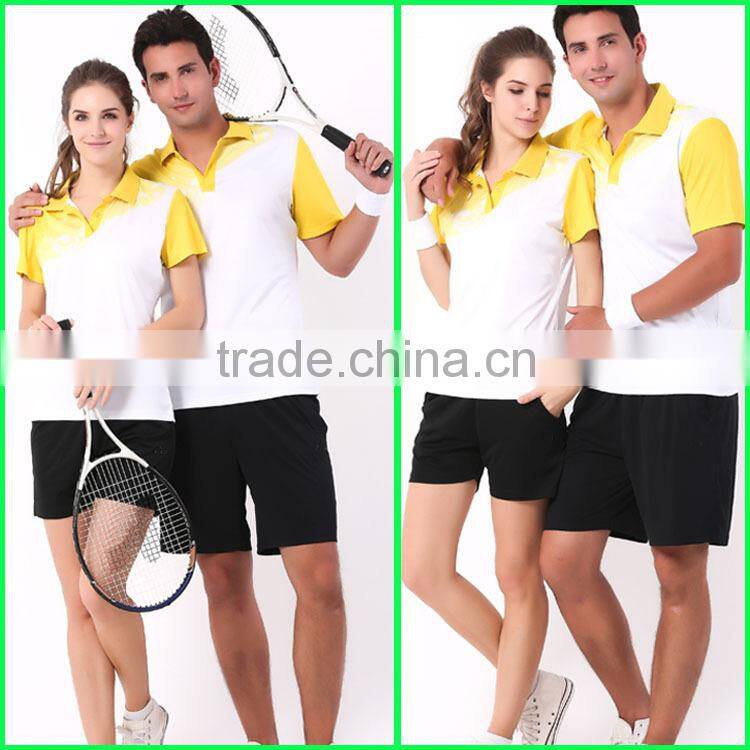The lastest design tennis wear and mini table tennis set or lawn tennis sports wear and couples sport wear made in China
