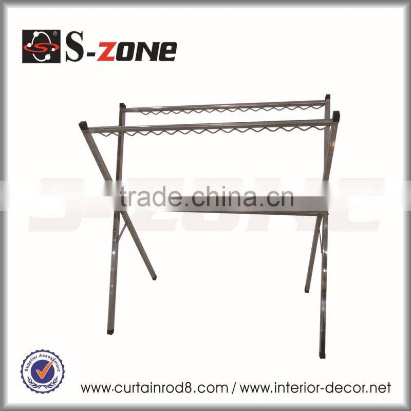 X shape stock folded steel garment rack laundry cloth hanger