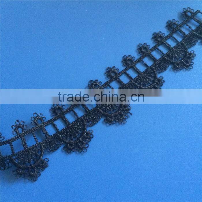 High fashion polyester black baby lace fabric