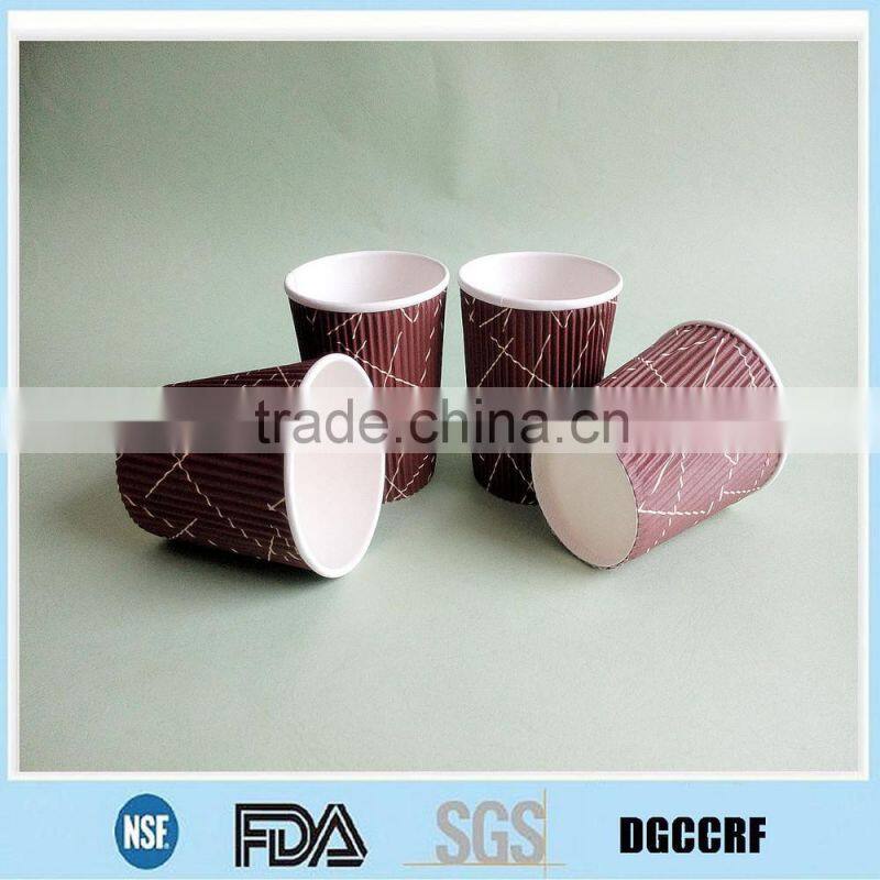 Ripple wall paper cups with lids/printed hot paper cups/paper cups for coffee to go