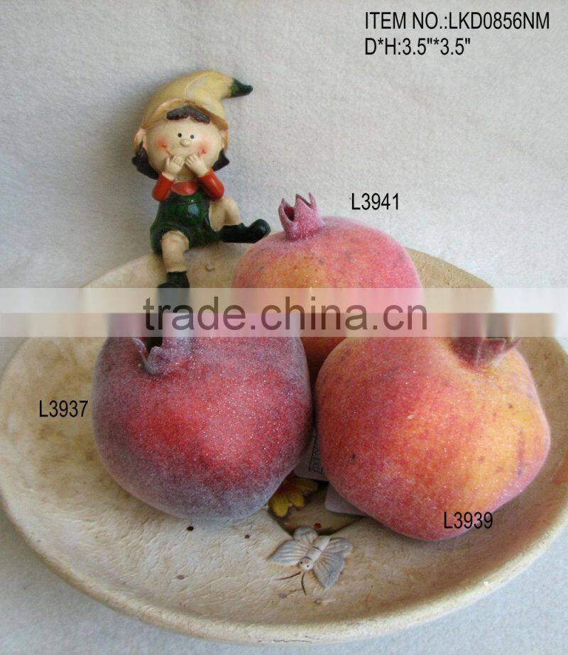 decorative artificial foam pomegranate fruits 3.5"*3.5" with emulation sugar for havest home decoration