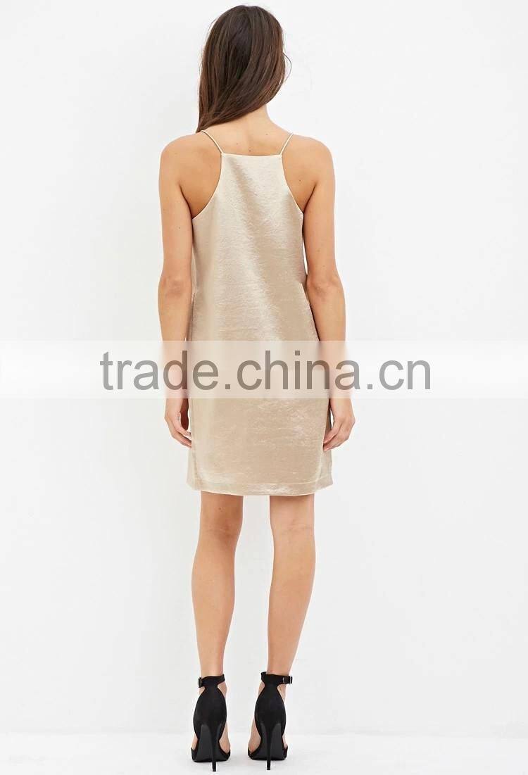 2016 Casual Contemporary Metallic Cami Shift Dress For leisurely Life Women