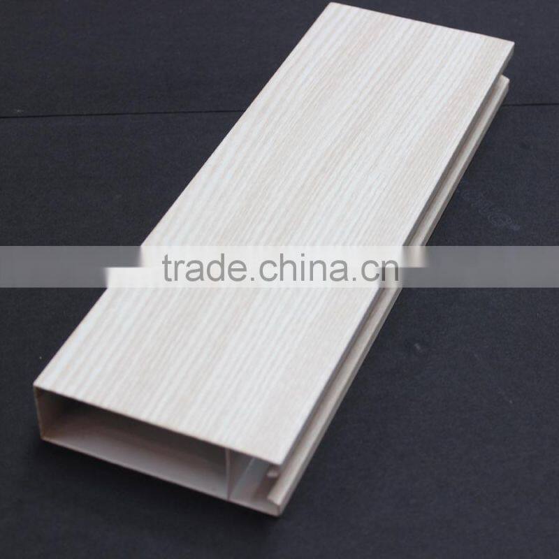 Simple Wood Grain Metal Suspend Slat Ceiling Aluminum Square Tube Screen Ceiling tiles