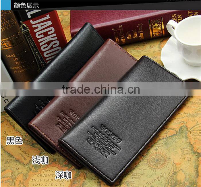 China direct male leather purse men long PU hand wallet