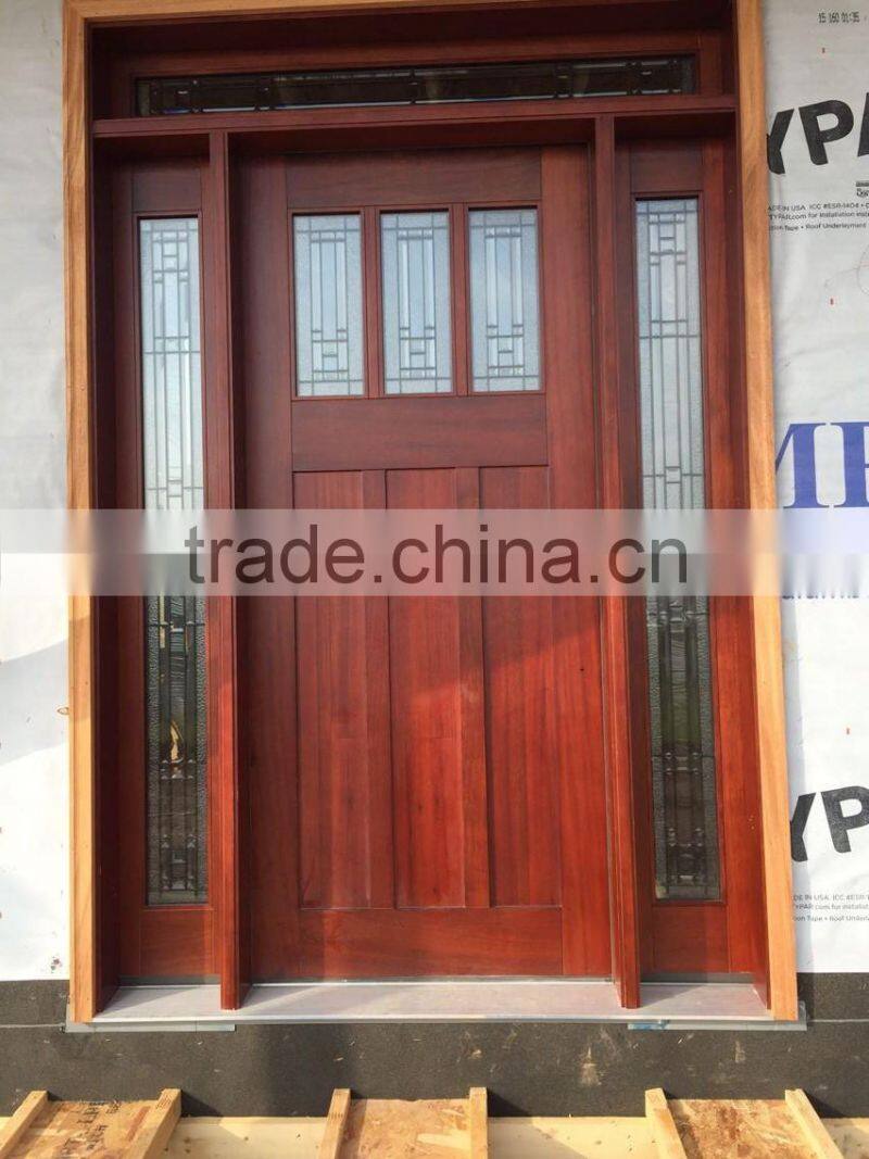 American style mahogany solid wood entrance door for villa