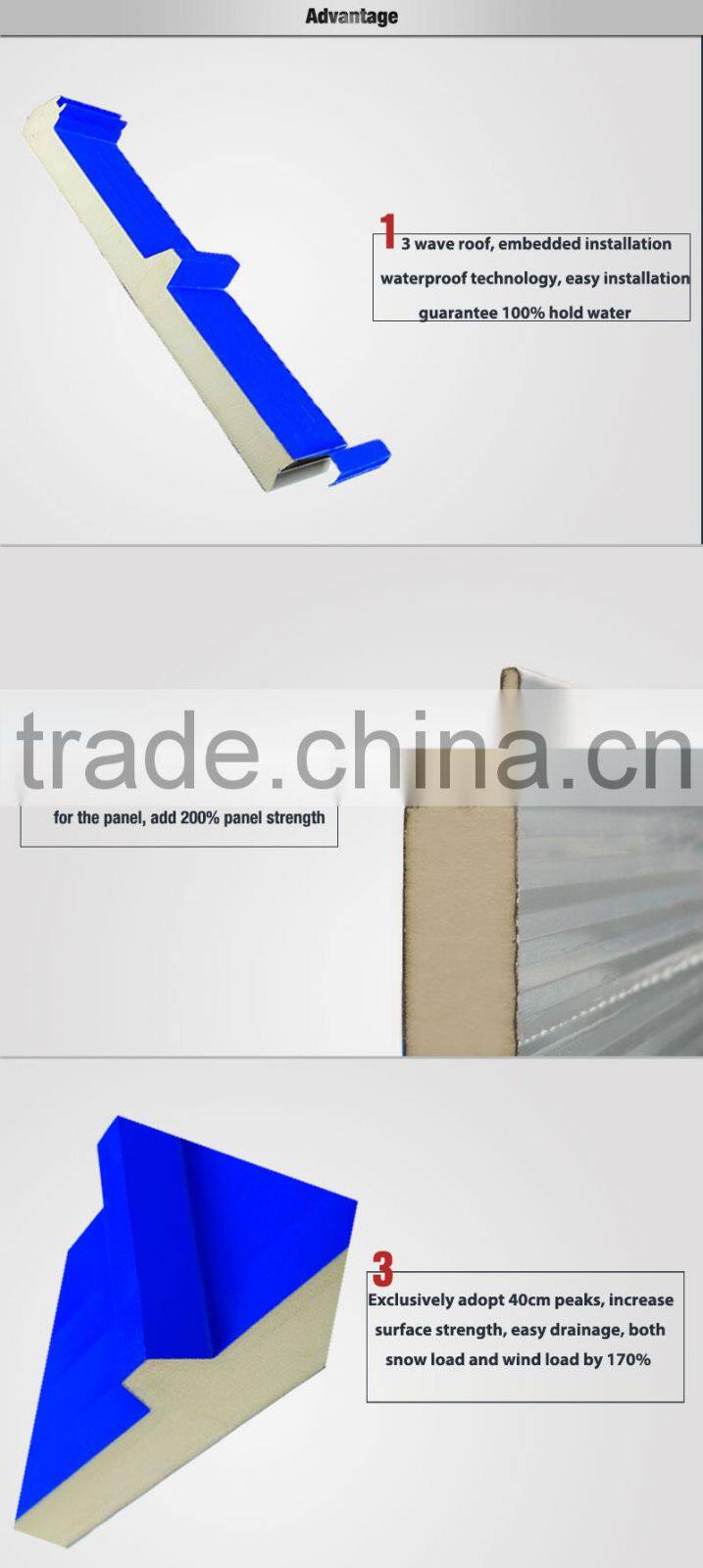New Materials Styrofoam Pu Polyurethane Sandwich Roof Panels