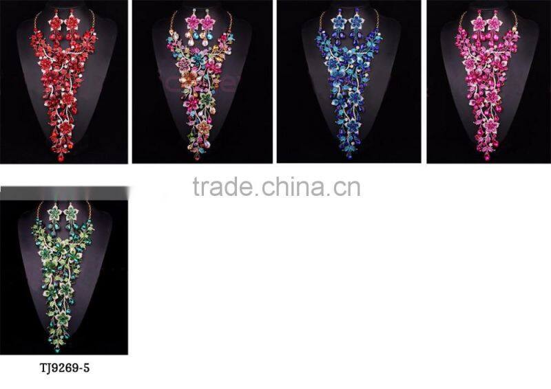 2016 New arrival costume & fashion jewelry for Aso ebi party/High end fashion jewelry necklace wholesale