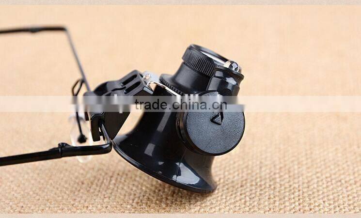 High quality Optical lens 2 LED Eye glasses material jewelry loupes and magnifiers