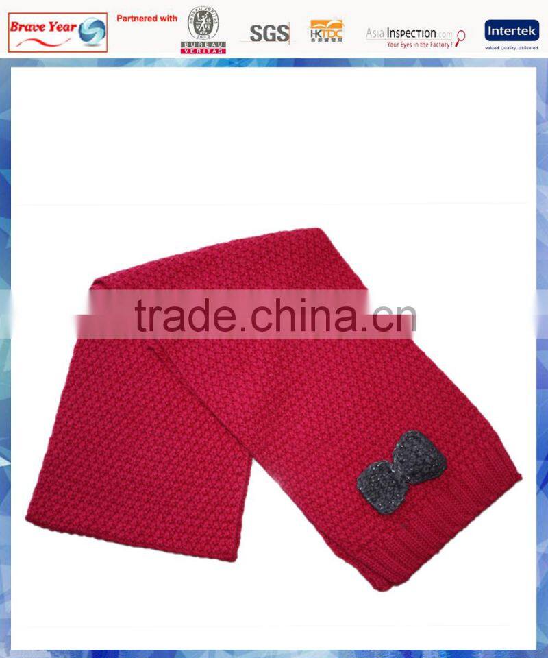 pink popcorn knit baby size scarf