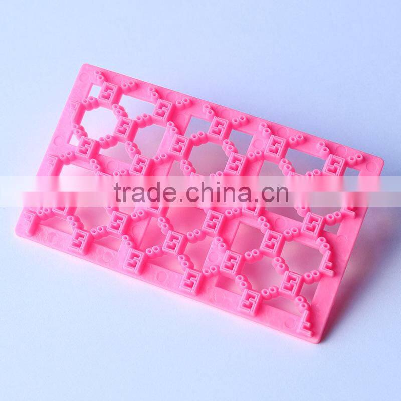 Easy Use Plastic Gum Paste letter F embossing Cutter Petal Quilt Embosser