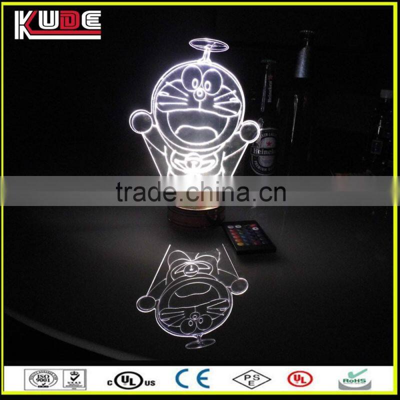 Rechargeable 3D LED Night Light Acrylic Plate USB Port Table Lamp