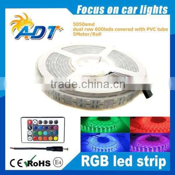 Promotion PVC tube 5m DC12V Waterproof IP65 SMD 5050 600leds RGB LED Strip light