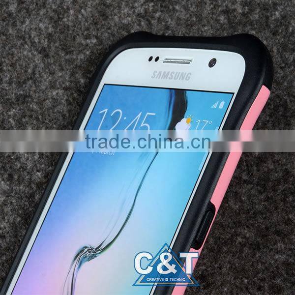 C&T Trending pink hot products combo hard case for samsung galaxy s6