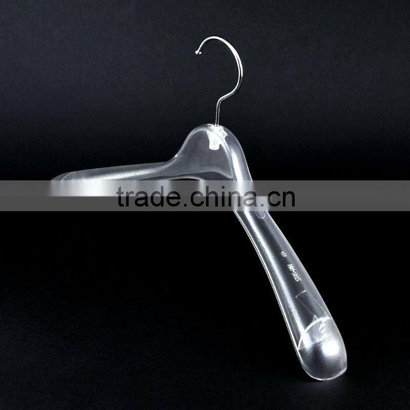 Transparent Plastic Jacket Hanger for Clothing Manufacturer