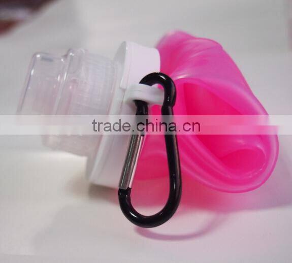 BPA free heat resistant collapsible silicone bottle food grade reusable fodable bottle