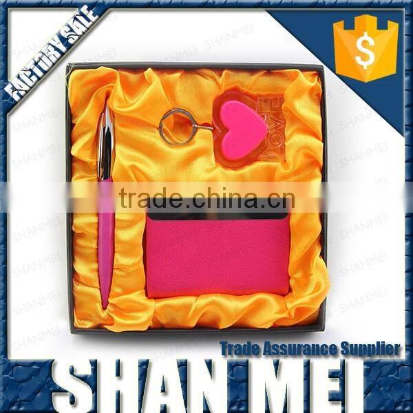 lately Highly favored by women three sets of Pen Set(leather wallet+key ring +ball pen)