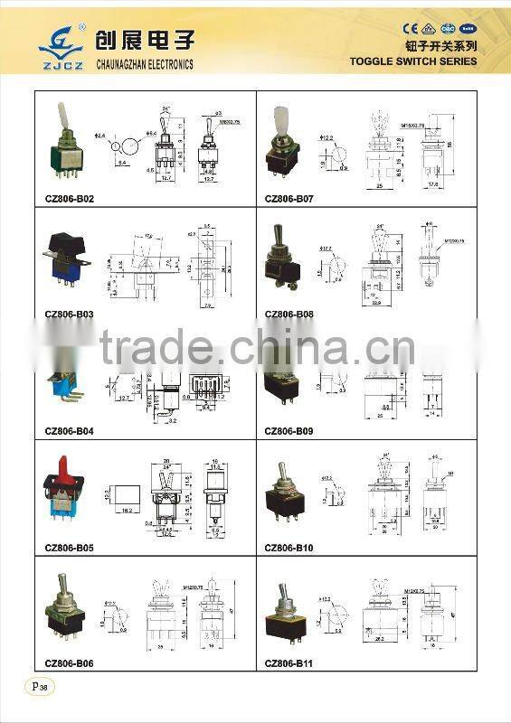 mini toggle switch,Factory supply CE&RoHS 2a 250vac toggle switch