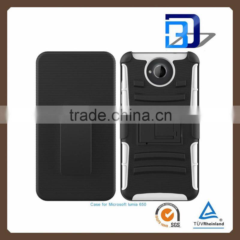 New products 3 in 1 Holster Silicone + PC Hybrid Kickstand handy Belt Clip Case for Microsoft Nokia Lumia 650 Cover accessory