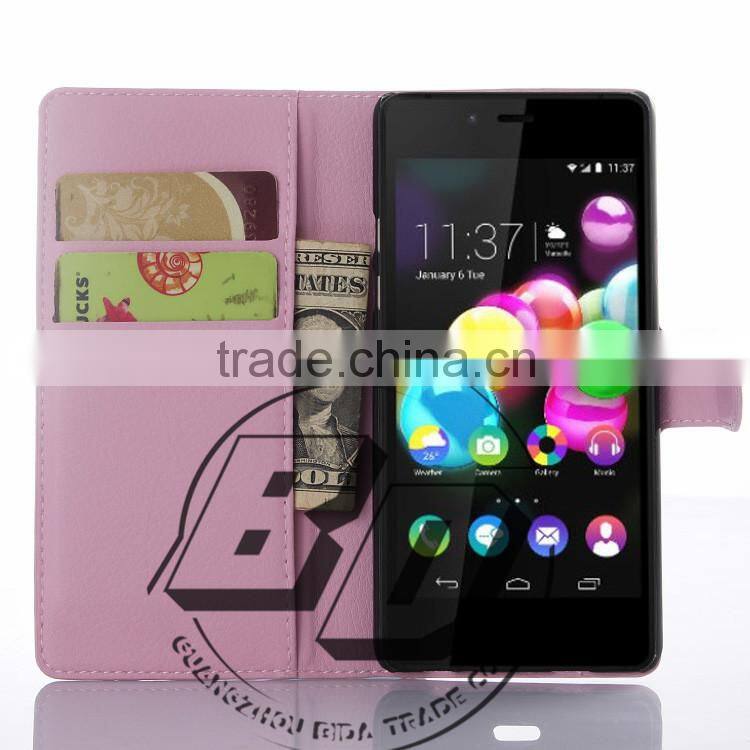 Top Selling Durable Magnetic flip leather wallet case with card slots For Wiko Highway pure leather case fast delivery