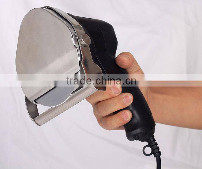 Lowest price portable handheld ks-100e 220V doner kebab knife electric with 2 round blades for roaster