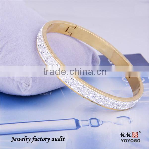 2014 Fashion Metal Stainless Steel Jewelry Rhinestone Hand Bracelets