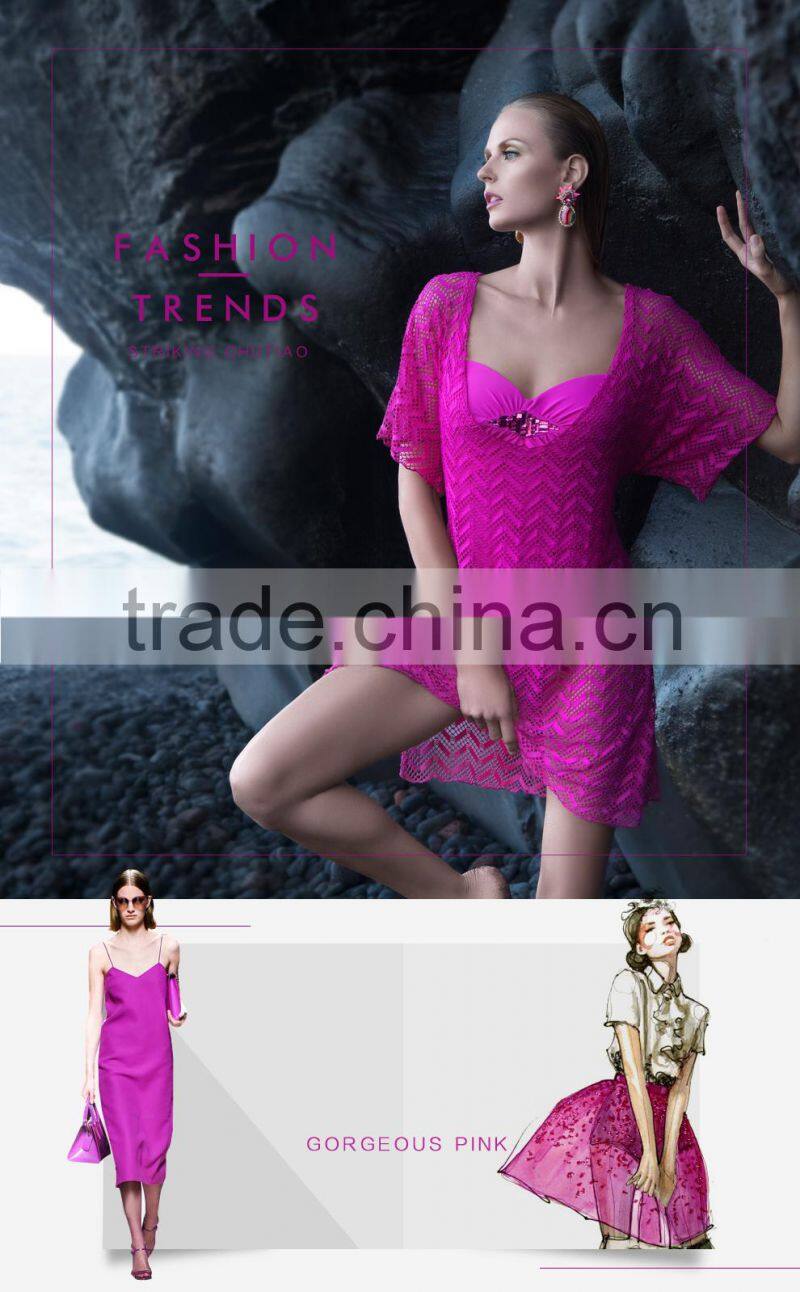 Balneaire Queen 2016 new arrival pink sexy beach dress