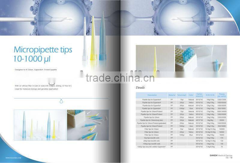 filter color disposable plastic micropipette