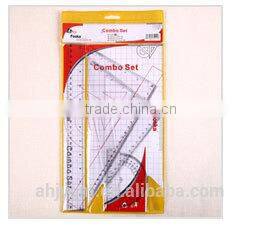 4 Pieces Plastic Ruler Set/geometric ruler set