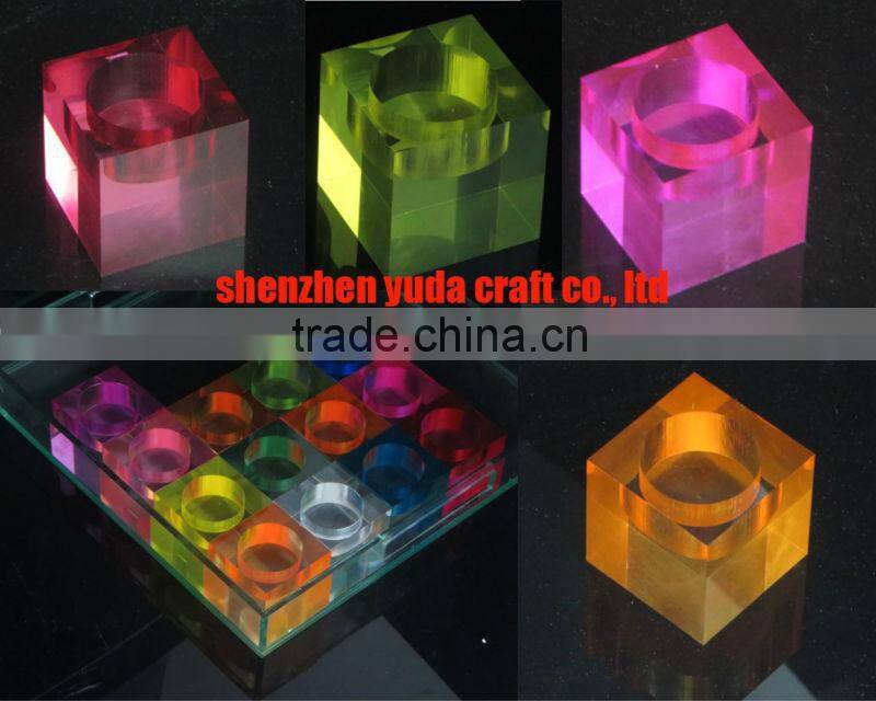 Wholesale Crystal Acrylic Wedding Candle Holder, Plexiglass Candle Holder for Tealight, Glass Candle Holder
