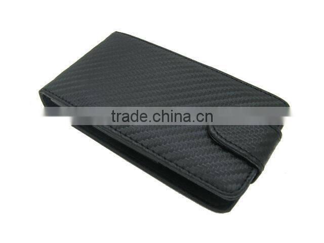 Flip Leather Case with Carbon Fiber for sony ericsson X10