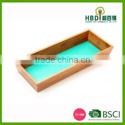 2016 Colorful bamboo organizer tray, multifunction cultery organizer