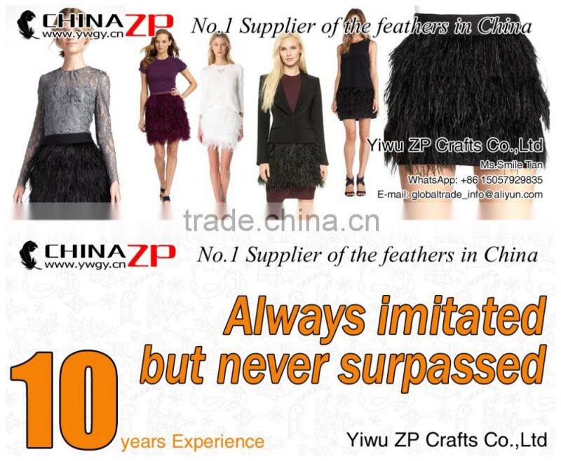 CHINAZP Hot Sale Feather Size 5-6 Inch Strip Two Ply Dyed Red Ostrich Fringe Trim Feathers on Ribbons