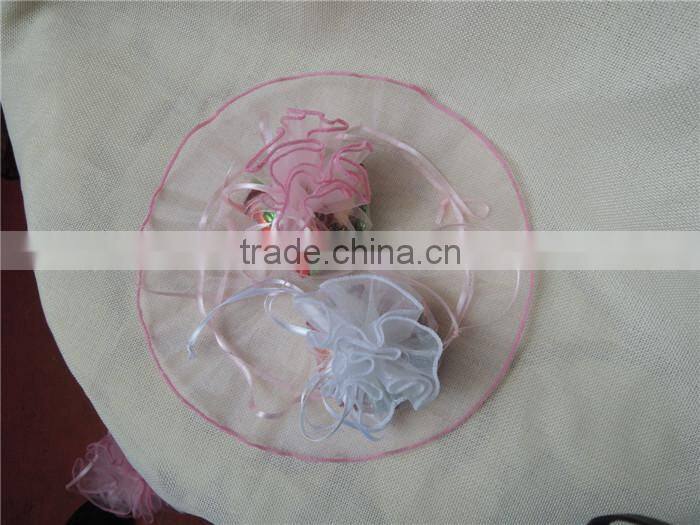 wholesale cheap personalized round organza bag for birthday gift packing
