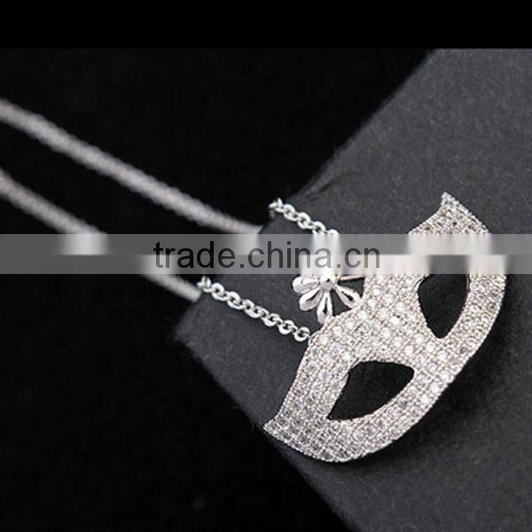 High Quality Mask Design Gold Plating AAA Zircon Necklace