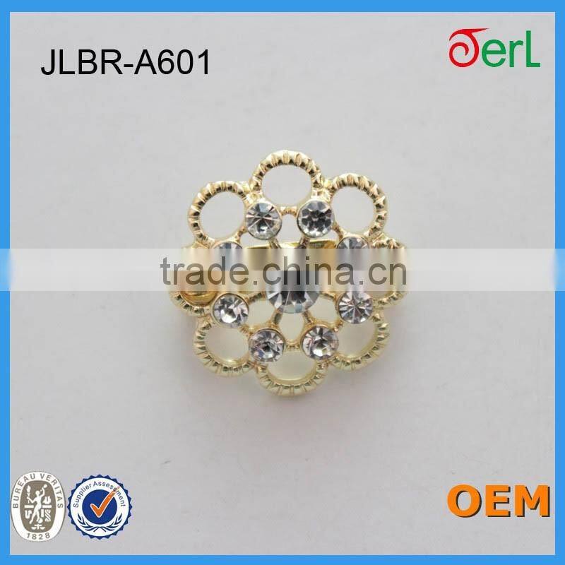 Shinning small flower clear crystal alloy flower rhinestone brooch