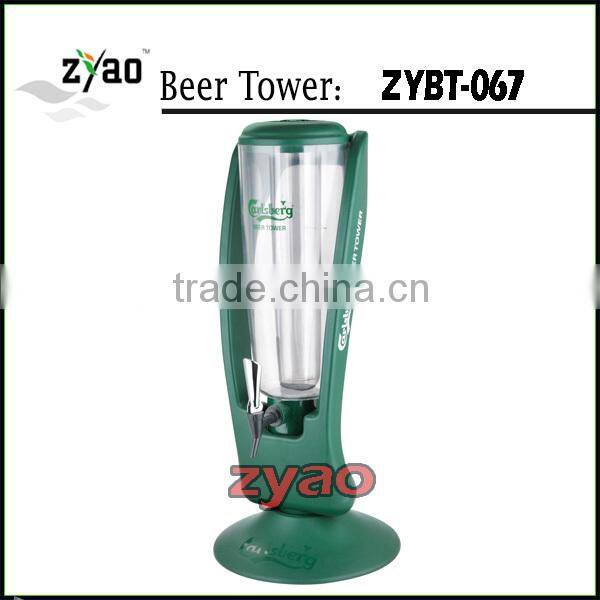 ice tube beer dispenser/ newest beautiful model 3.0L beer tower/ newest beer tower dispenser