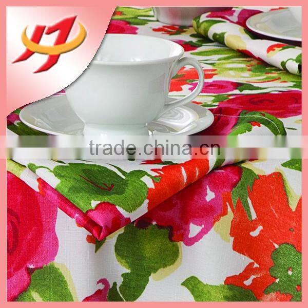 Custom printed hotel and restaurant textiles polyester waterproof cloth table cloths