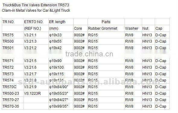 TR573 Clamp-in Brass Truck & Bus Tire Valves