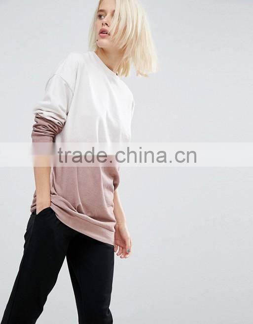 Fashion women pullover Sweatshirt ,Dip dye hoodies and sweatshirts Custom